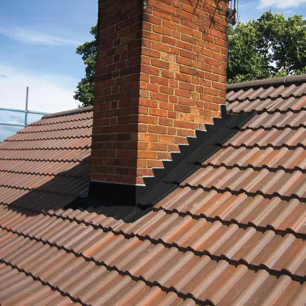 4 in. x 4 in. x 8 in. Galvanized Steel Step Flashing Black (25-Pack)