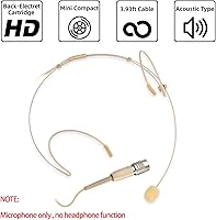 Vista 2 de Micrófono para auriculares discretos con micrófono para audio Technica Wireless System Bodypack Transmisor, ideal para conferencias, actuación