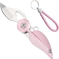 Vista 10 de Navaja de bolsillo para mujer con cadena, cuchillo de bolsillo pequeño, cuchillos geniales, cuchillos geniales, cuchillo Edc, mini cuchillo de Azul