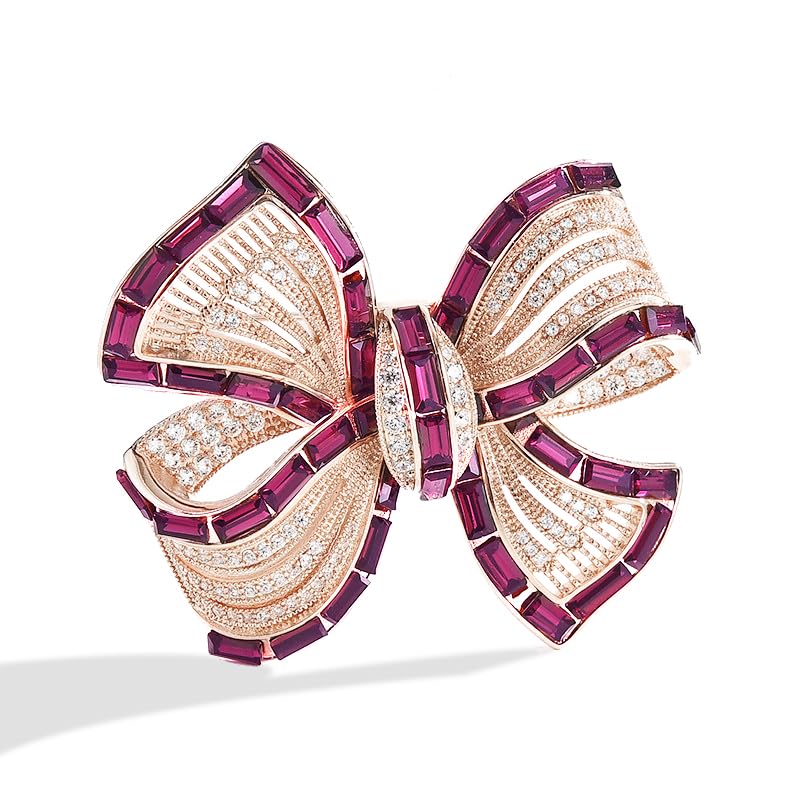 Image of Elegant Crystal Bowknot Brooch Pin Glittering Rhinestone Bowknot Suit Lapel Pin Cubic Zirconia Bow Jewelry for Women Girls Accessories