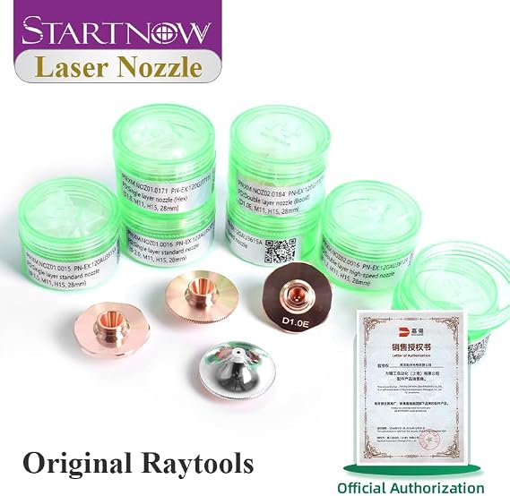 Startnow Original Raytools Fiber Laser Cutting Nozzle for BM109 BT210S Cutting Head D32mm Single Double Layer Laser Nozzles (S32-A Double Layer 1.0, 10 PCS)