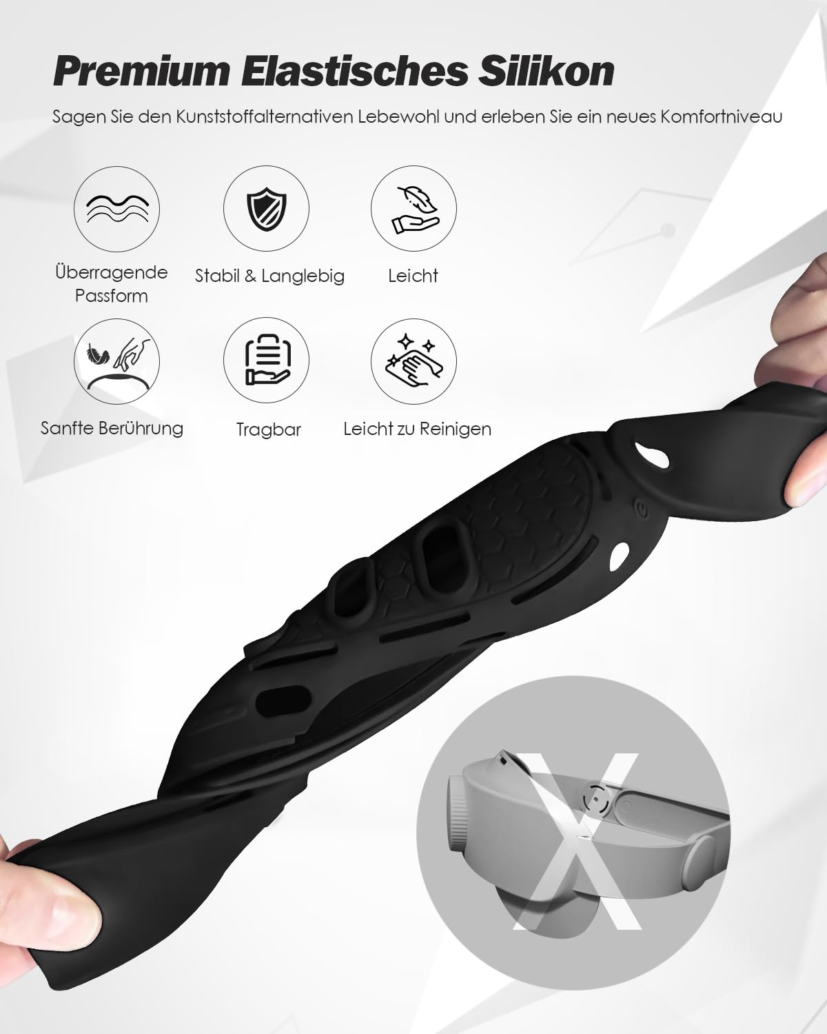SUPERUS Head Strap & Shell Schutzhülle Kompatibel mit Meta Quest 3 Zubehör - Neuestes Alles-in-einem Silikon-Design, Verstellbarer Leichter Elite Strap Ersatz für Meta/Oculus Quest 3