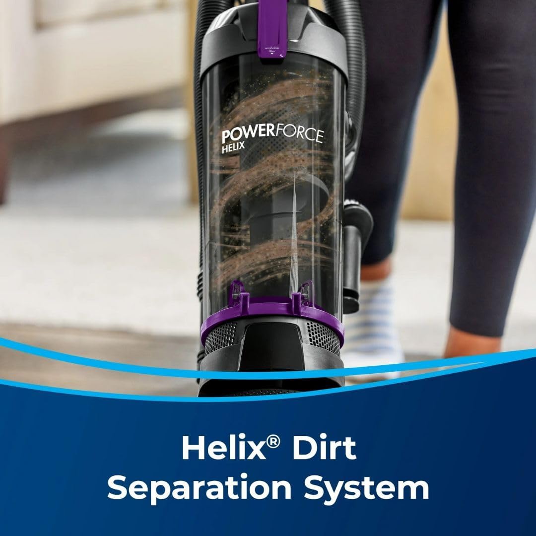 BIISSELL Lightweight Upright Vacuum with Helix System, 13‑Inch Path, Extension Wand & On‑Board Tools for Deep Carpet & Hard Floors