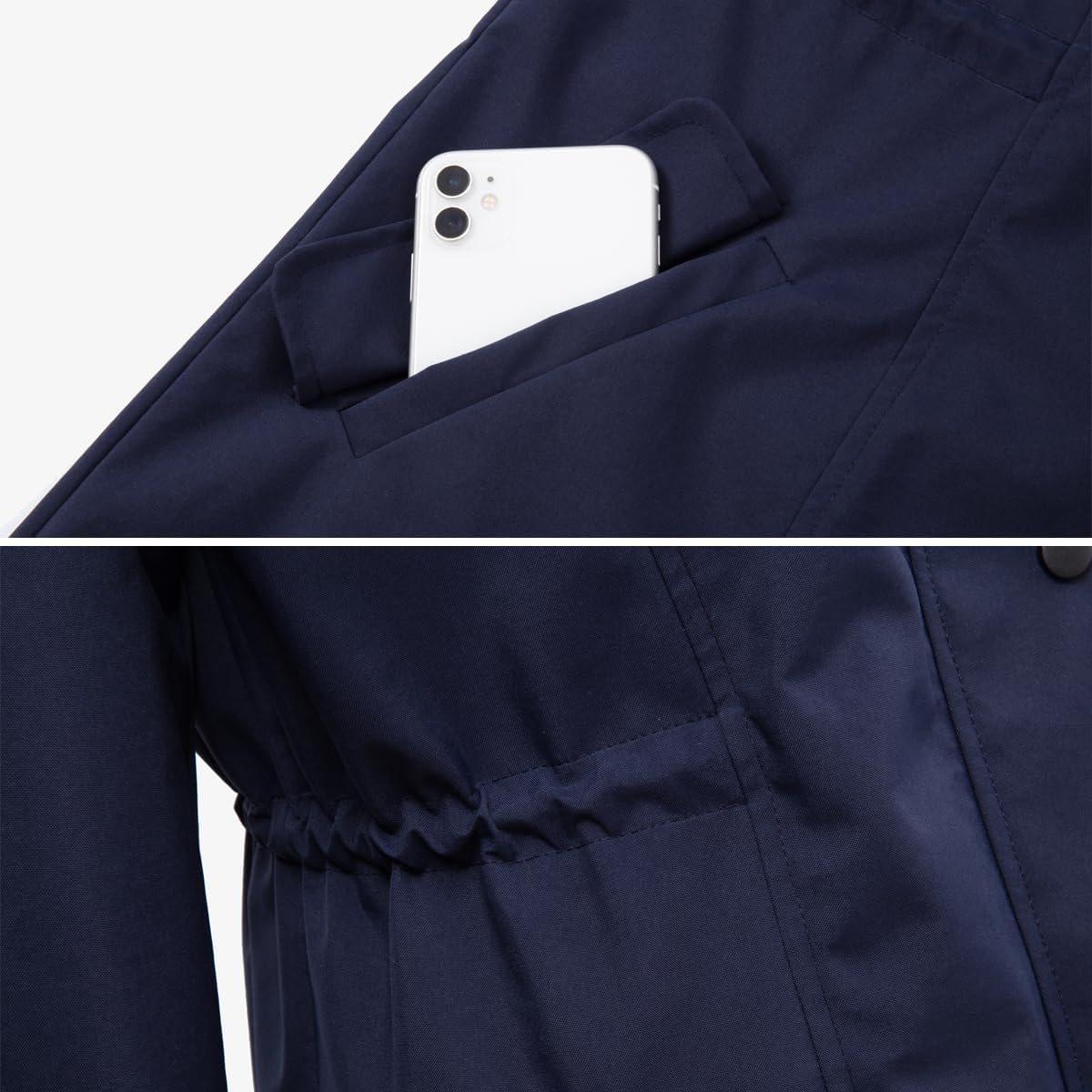 Long Rain Jacket Waterproof Rain Coat with Hood Outdoor Raincoat Windbreaker for Women - Image 3