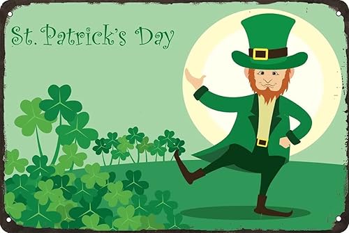 Cartel de hojalata antiguo del día de San Patricio póster de metal para pared letrero de hojalata vintage placa de metal adecuada para el hogar club