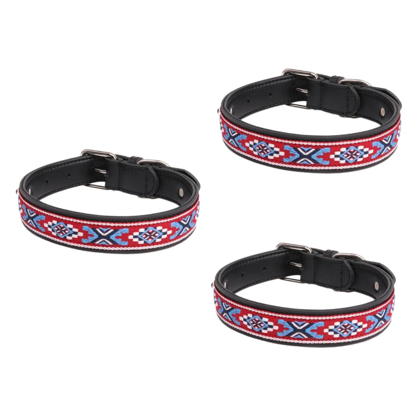 ABOOFAN 3pièces Collier Cuir pour Chien Design Cuir De Vache Confortable Et Résistant pour Animaux De Compagnie