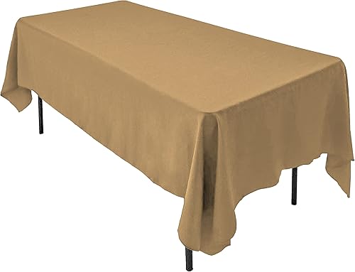 AK TRADING CO. Mantel rectangular de poliéster IFR de 60 x 126 pulgadas, fabricado en Estados Unidos, color beige
