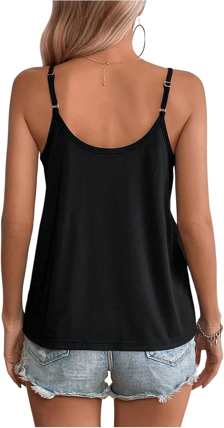 SweatyRocks Women's Ribbed Knit Zip Up Camisole O-Ring Sleeveless Tank Top Summer - Image 2