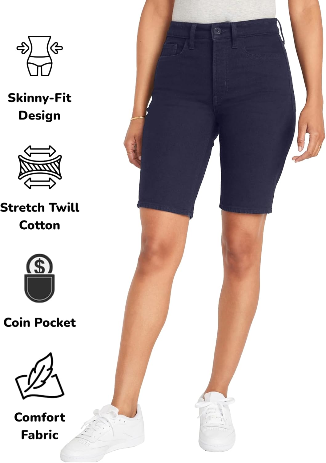 Galaxy by Harvic Girls School Uniform Super Stretch Bermuda Shorts