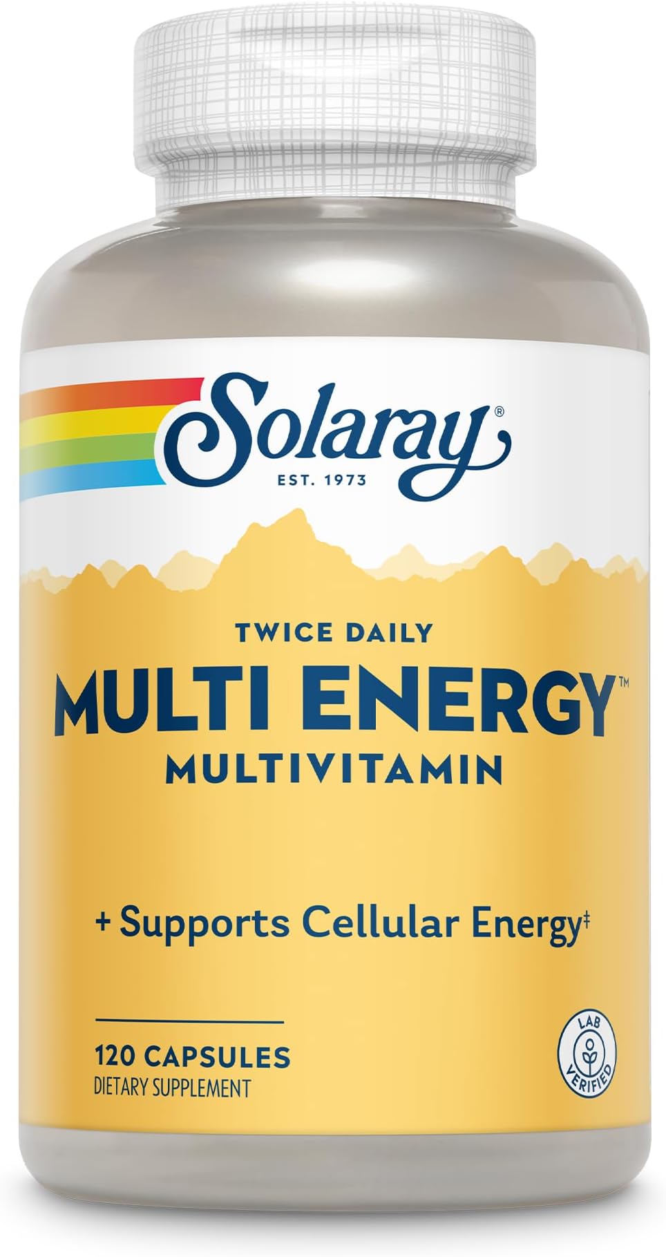 Twice Daily Multi Energy Multivitamin, Iron Free | Complete Multi for Immune & Energy Support | Non-GMO | 120ct (60 Serv, 120 CT)