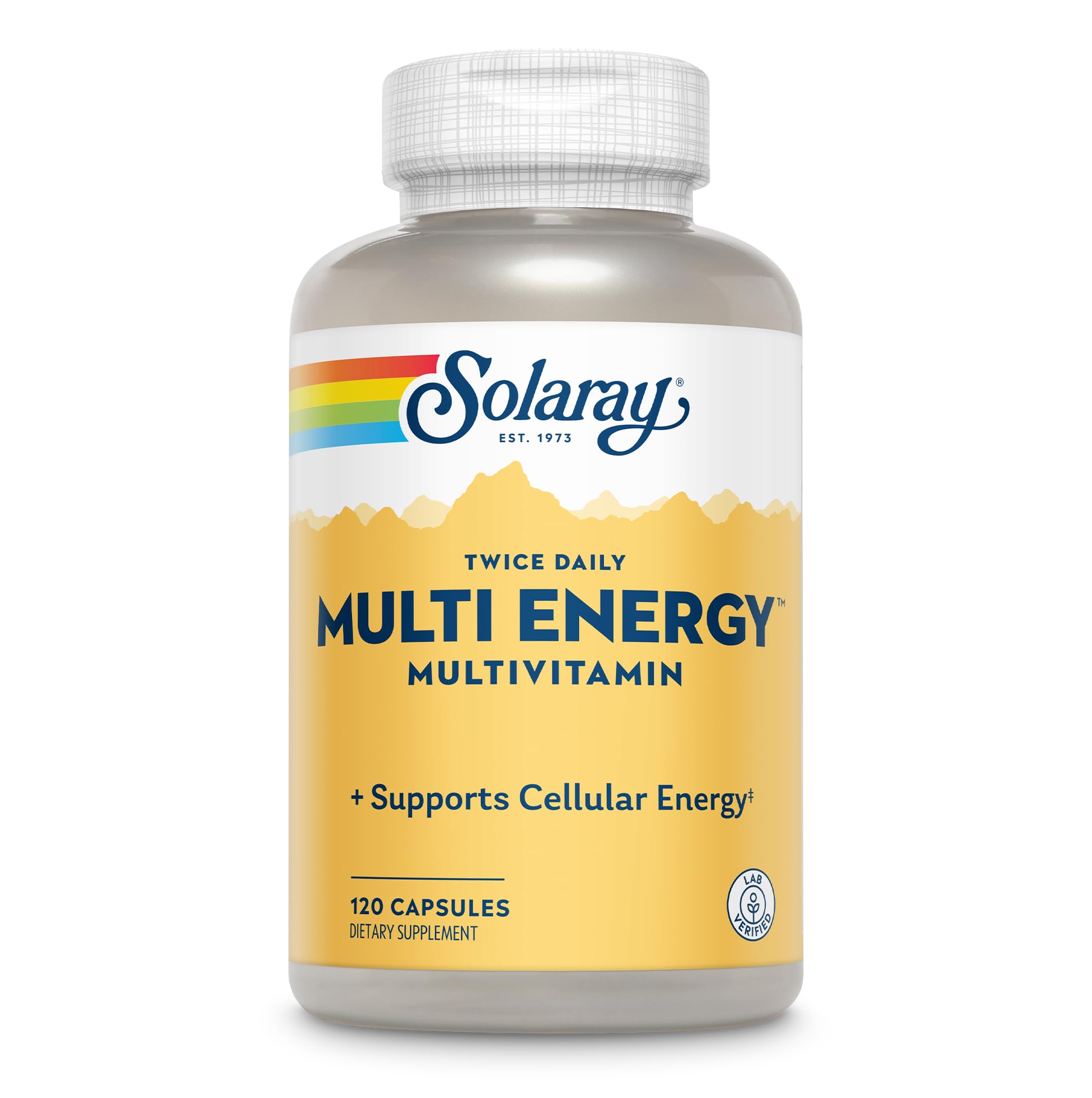 Twice Daily Multi Energy Multivitamin, Iron Free | Complete Multi for Immune & Energy Support | Non-GMO | 120ct (60 Serv, 120 CT)