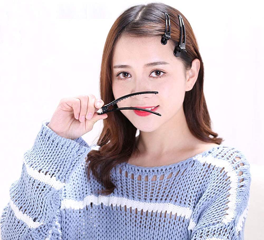 Amazon.co.jp: shefun ダッカール プロ用 lサイズ 大 黒 美容師 業務用