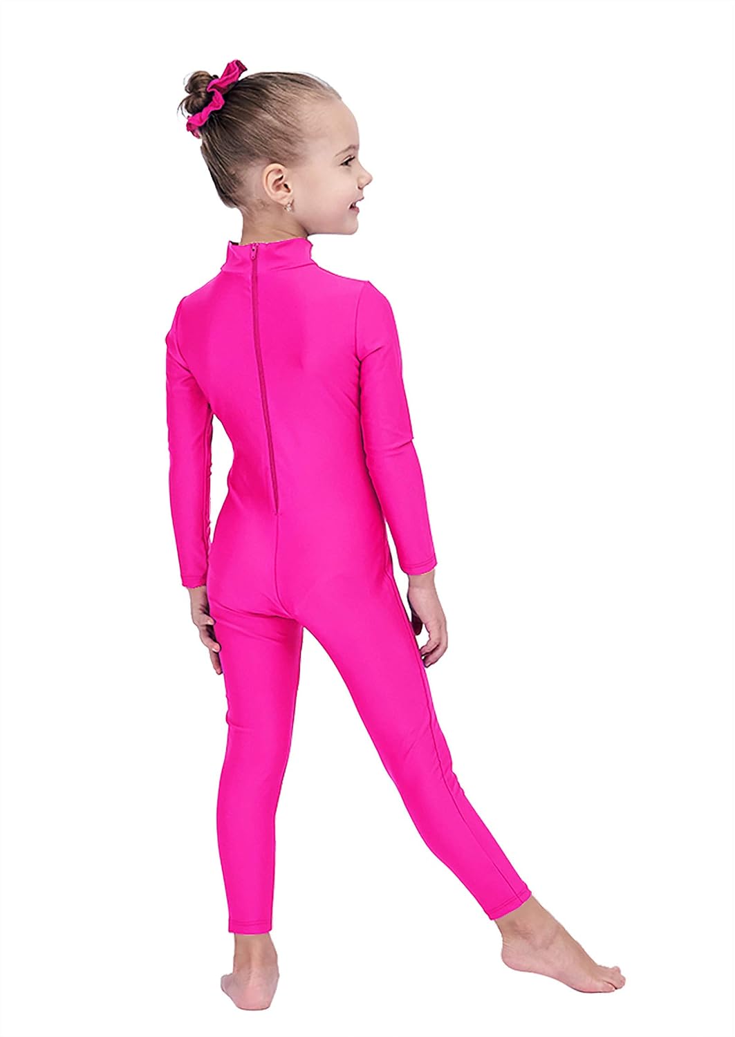 Kepblom Girls Long Sleeve Unitard Spandex Turtleneck Full Bodysuit for Kids