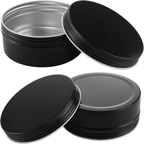 Miniatura 2 de Foraineam Paquete de 24 latas redondas de aluminio de 8 onzas  8.1 fl oz con tapas superiores de rosca, tarros grandes de metal vacíos para