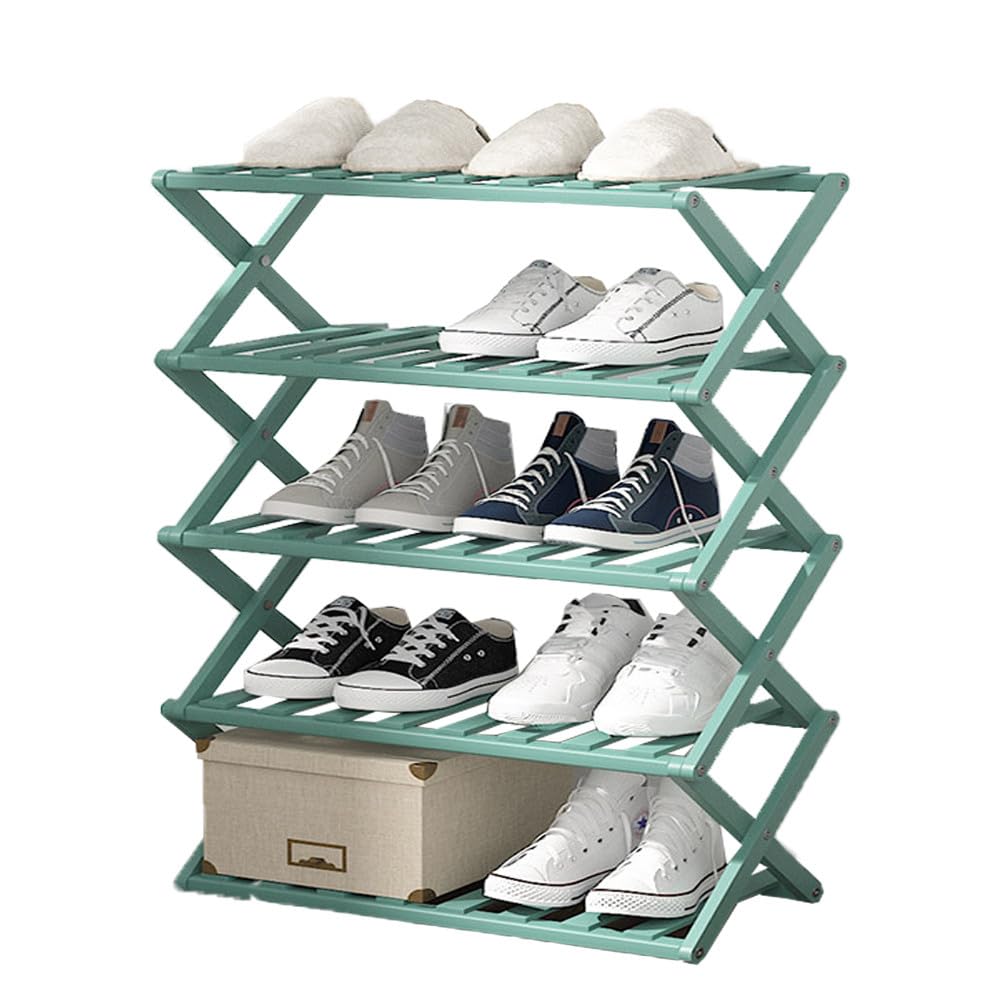 Rangement chaussures en bambou pliable pour en finir avec le désordre de l'entrée
