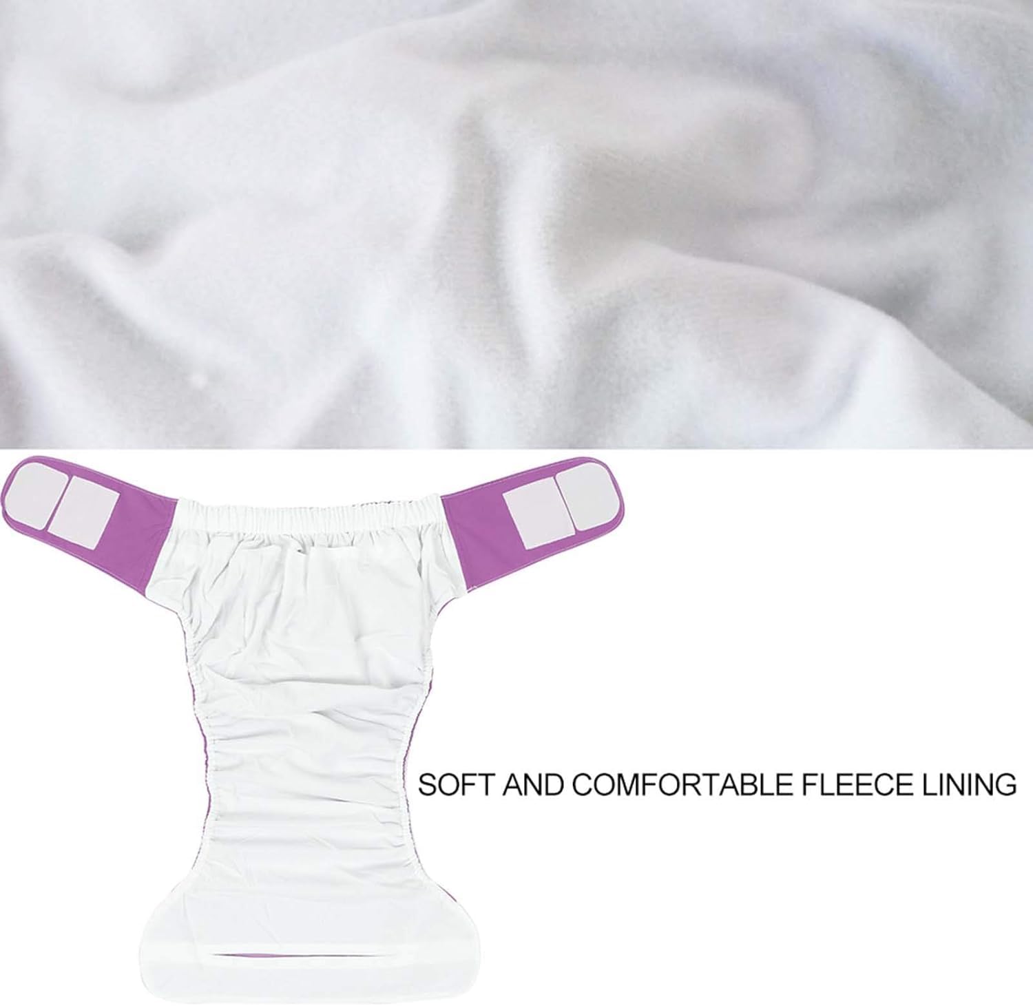 Couches en tissu réutilisables pour adultes, imperméables et lavables pour incontinence, pour femmes et hommes (violet)