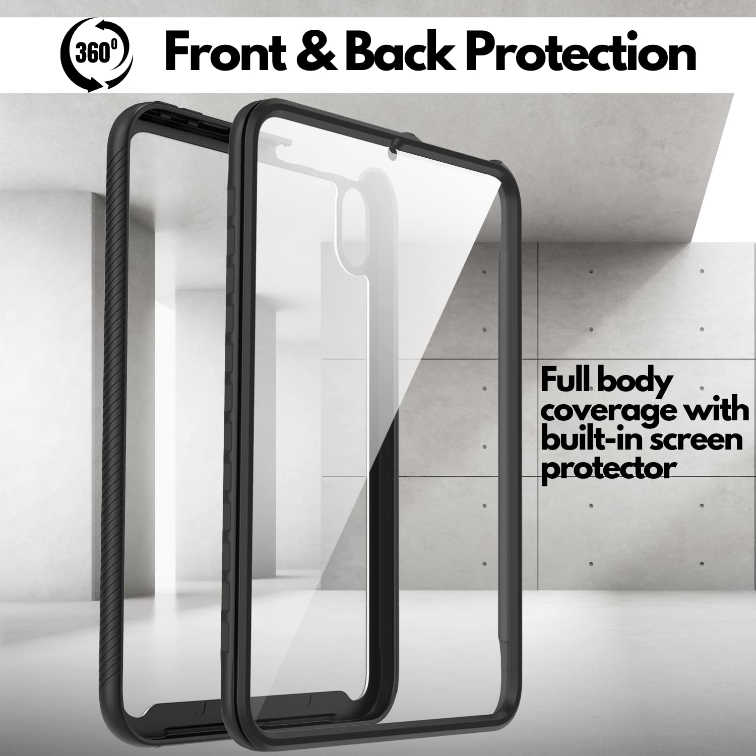 CBUS Funda para teléfono resistente con protector de pantalla integrado compatible con iPad Mini 6 (2021) 6ª generación – cuerpo completo (negro)