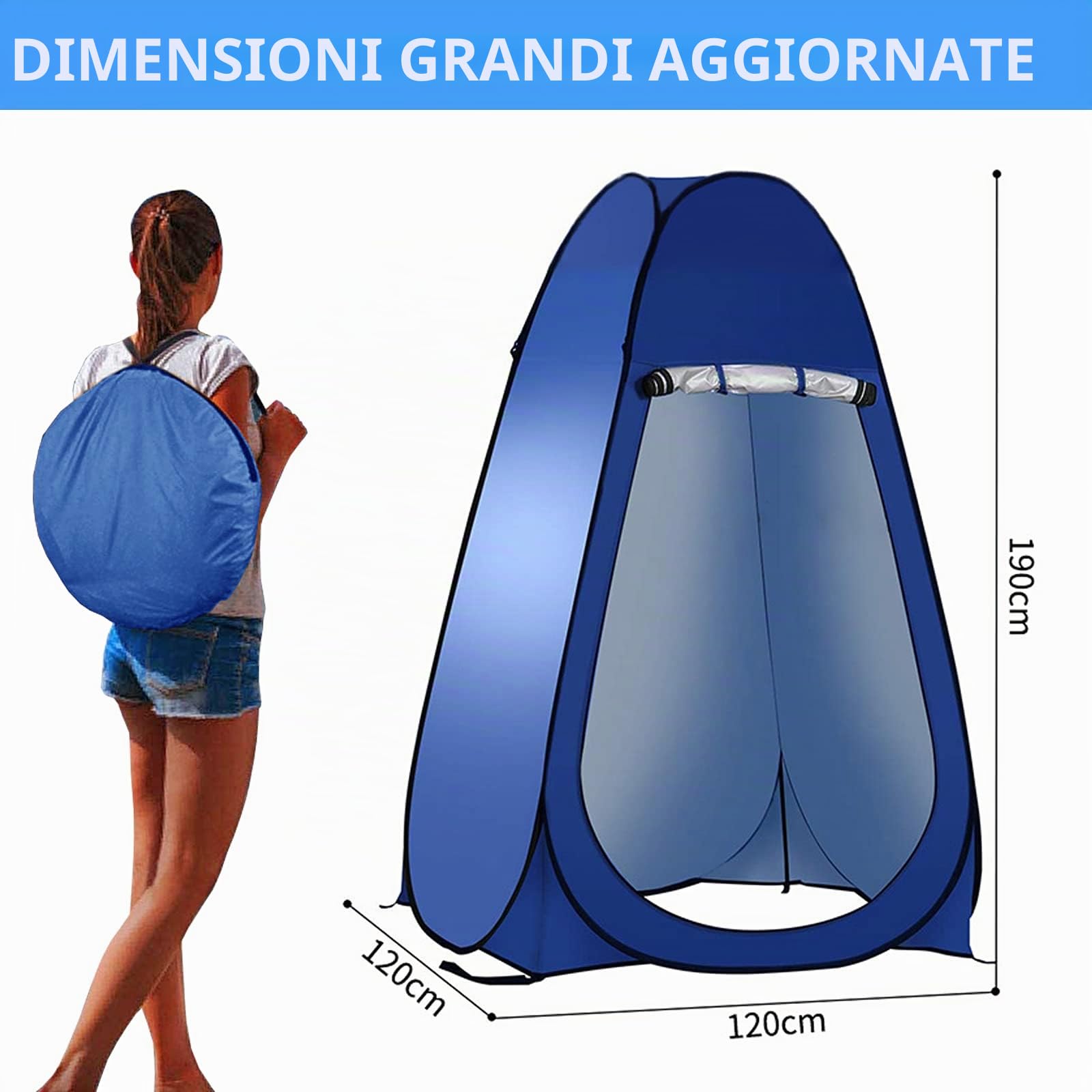 Tenda da doccia pop-up istantanea, Paradiso per la privacy per Spogliatoio portatile con borsa da trasporto per campeggio, escursionismo, spiaggia, bagno