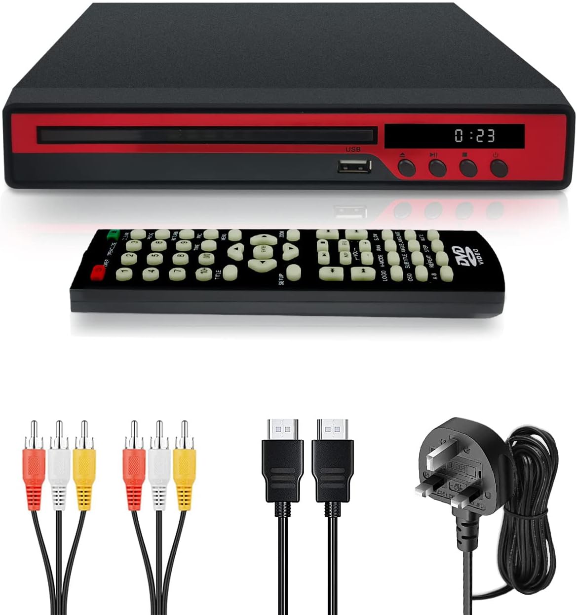 Maxesla DVD Player for TV, DVD Players with HDMI & AV Cable, DVD Player