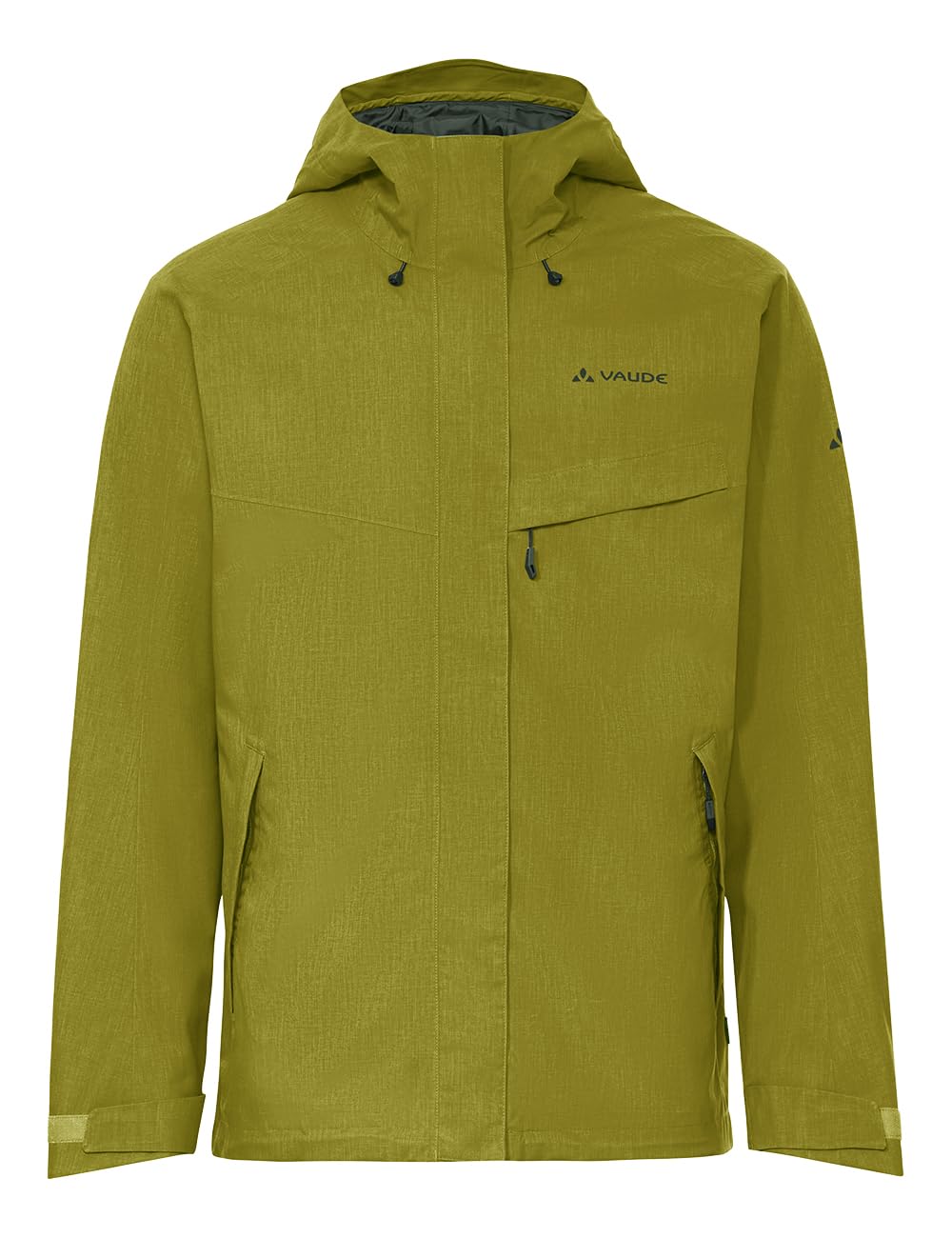 VAUDE Rosemoor II – Wasserdichte und luftdurchlässige Regenjacke für Herren, Windbreaker mit Ceplex Active Membran, 2-Lagen-Jacke mit Kapuze – dark leaf, Größe: S