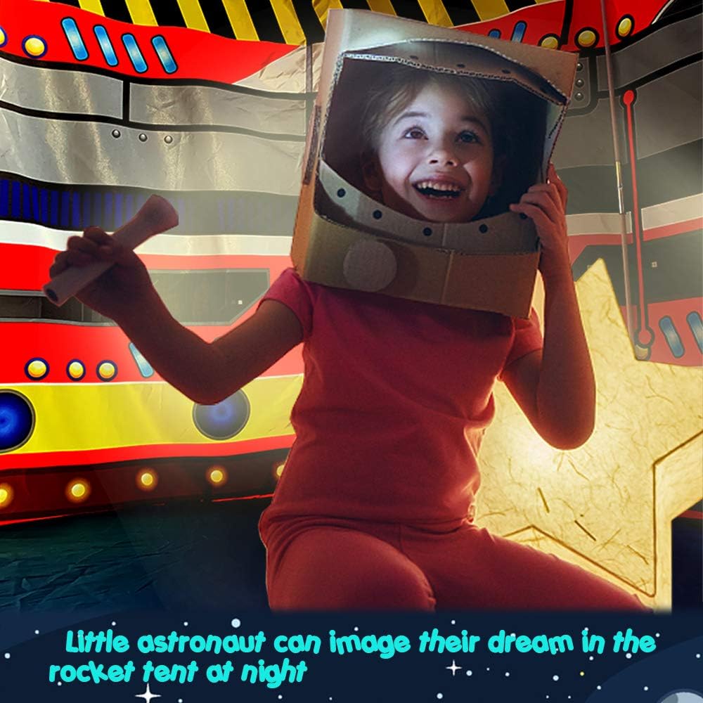 BESTPARTY Rocket Ship Kids Play Tent Indoor Outdoor Pop Up Tent, Kid Playhouse Conveniently Folds into a Carrying Bag, Toys Gifts for Toddlers Kids Boys Girls - Image 6