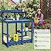 FOOWIN Potting Bench, HDPE Outdoor Potting Table with Sink, All-Weather Potting Benches for Outside, Gardening Table with Storage Shelf, Hook, for Garden, Patio, Lawns, Navy Blue
