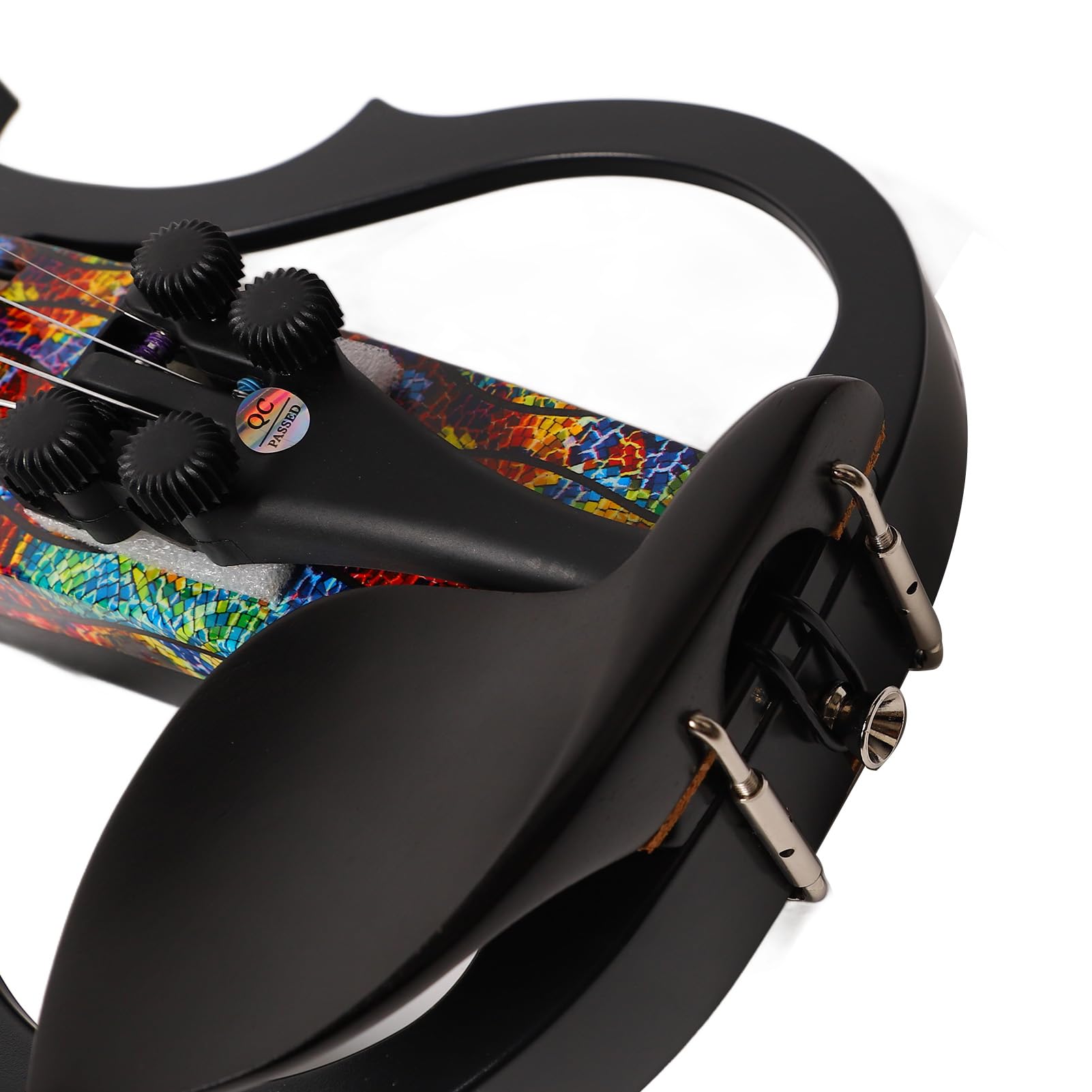 Drfeify Violino Elettrico Senza Testa, Corpo in Fibra di Carbonio, Violino Elettrico Silenzioso con Bordo in ABS, Pickup DV 10B, per Musicisti Che Praticano e Suonano, con Amplificatore per Cuffie e