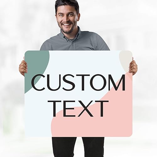 Miniatura 893 de My Sign Center - Letrero personalizado, 11 colores de fuente, 13 estilos de fuente, 4 opciones de agujero, 22 tamaños, 8 x 32 pulgadas, sin óxido,