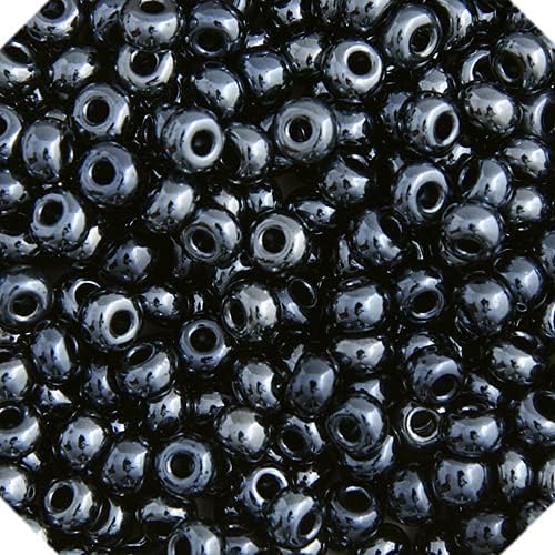 John Bead Czech Glass Seed Beads 6/0 Metallic Gunmetal 22Grams Beads for DIY Arts Crafts Jewelry Bracelets Necklaces Earrings Making