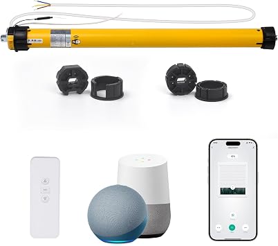 AM35 Tubular Motor Fit 2inch-2.5inch Tube Working for Motorized Roller Blinds or Electric Awning Built-in WiFi Compatible with Alexa, GoogleHome Fit 2 Inch Tube