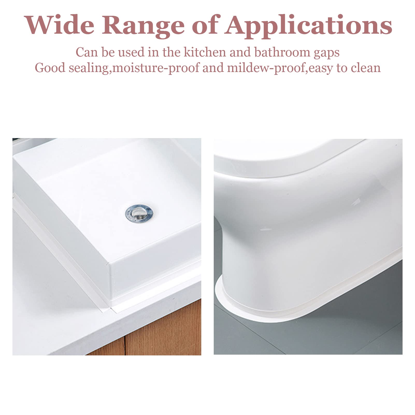 Bathroom Bathtub Caulk Strip, 2 Pack Caulking Tape Self Adhesive