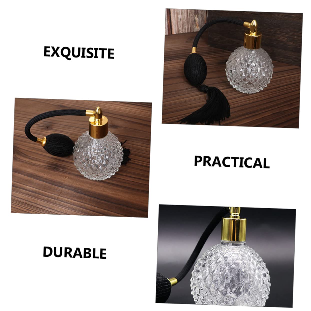 FRCOLOR 2 bottiglie di profumo ricaricabili, per profumo, per uomo, a pompa, per profumo, da viaggio, per bottiglie vuote, in polvere, con spruzzatore retrò, da uomo, in, bianco