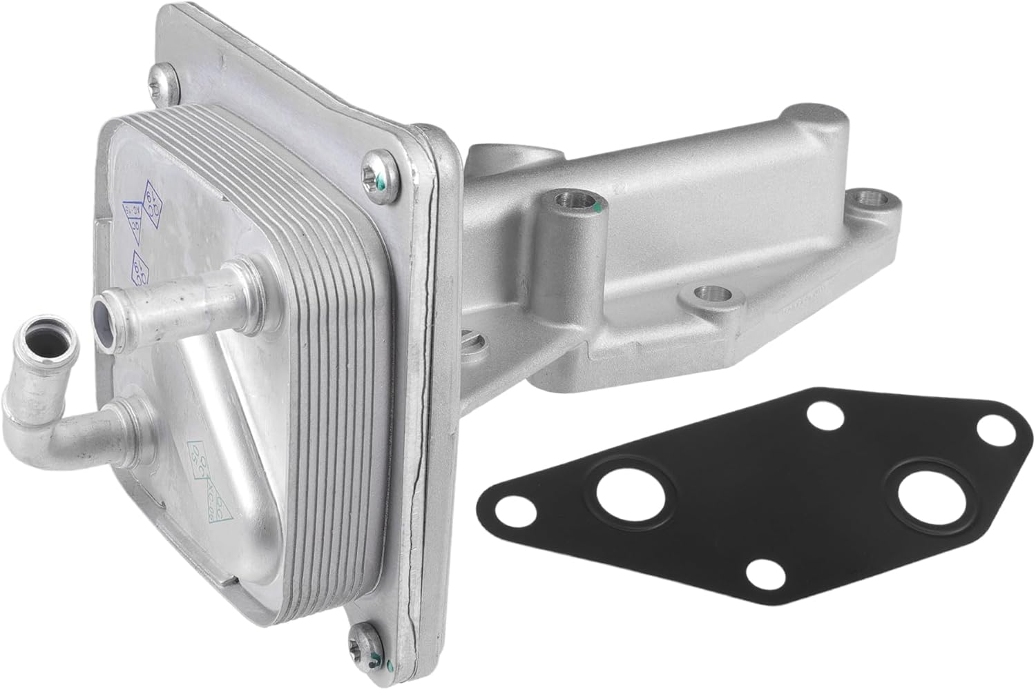 Engine Oil Cooler Kit Compatible for Nissan Altima 2007-2013, Durable Aluminum Alloy Silver Tone Transmission Oil Cooler with Gasket