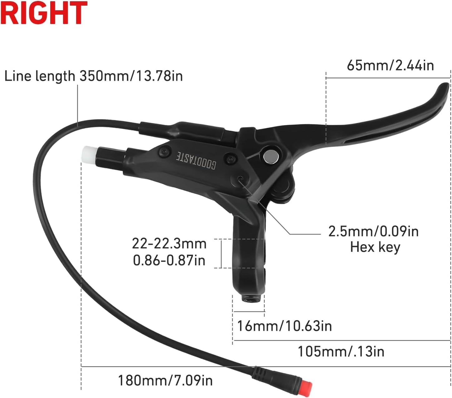 Leva del freno GT03 Power-off Oil 2 pin impermeabile leva del freno elettronica in lega di alluminio impugnature per freno elettrico o scooter elettrico accessori (destra)