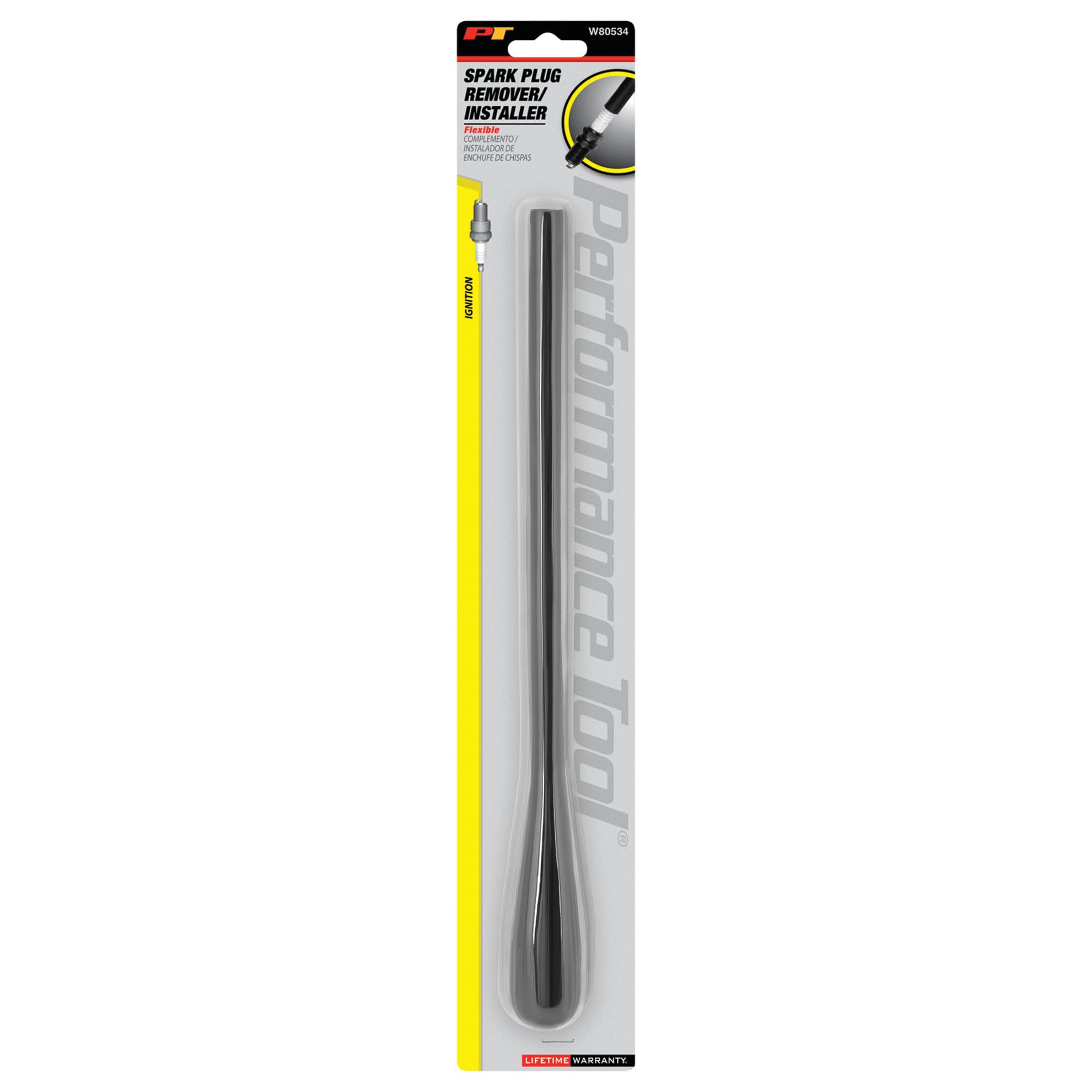 Performance Tool W80534 - Candela di accensione con Albero Flessibile in Gomma da 33 cm, per Installazione e rimozione, azionata a Mano, Misura Universale