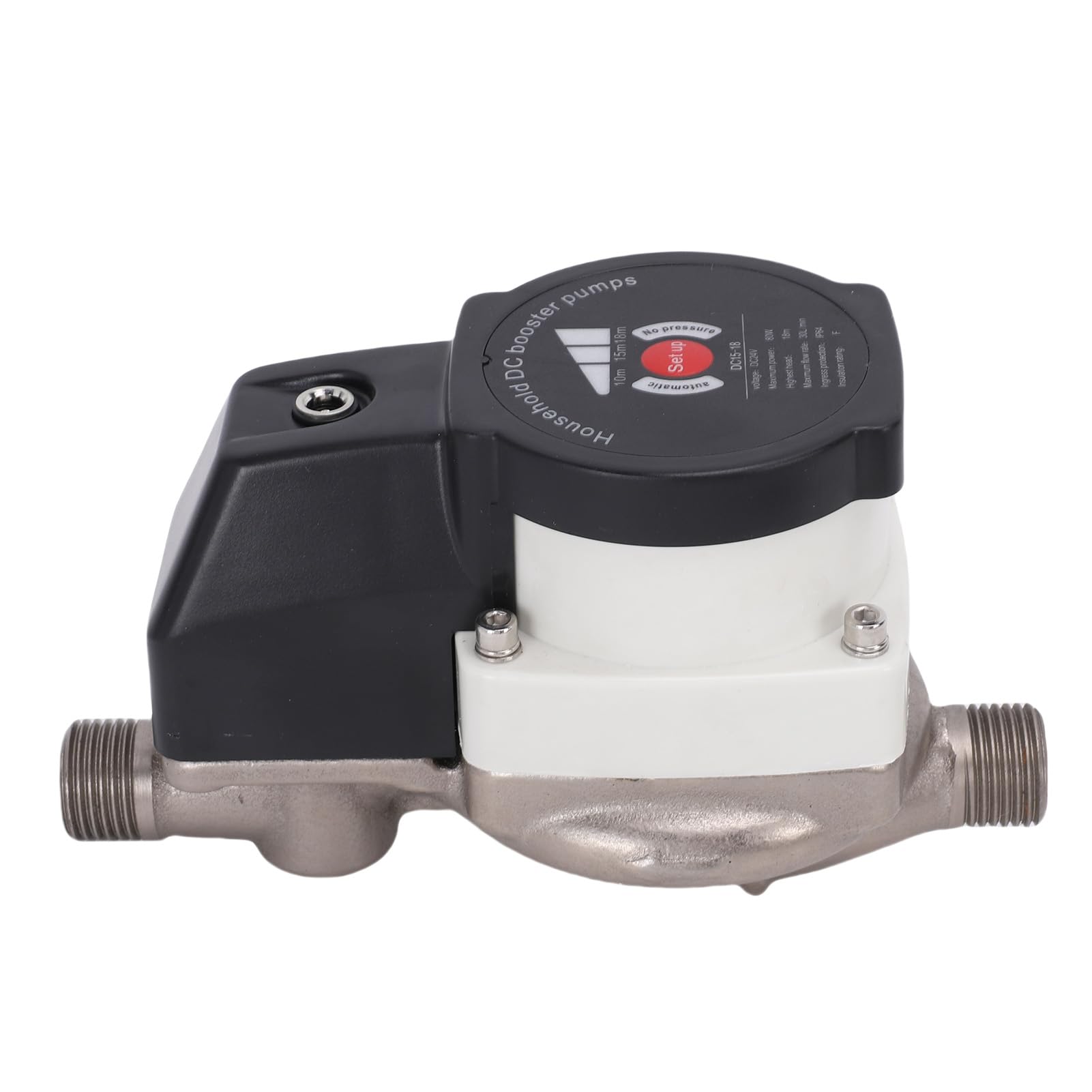Headerbs Pompa Booster Intelligente per la Pressione Dell'acqua 475,5 | Ghisa e Acciaio Inossidabile, Interfaccia NPT da 1/2 Pollice, Doppia modalità Automatica/manuale, Bassa rumorosità 40 DB,