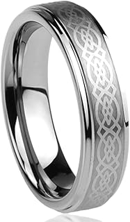 6mm 8mm Mens Womens Titanium Wedding Band Ring Laser Etched Celtic Knot Design Band Ring