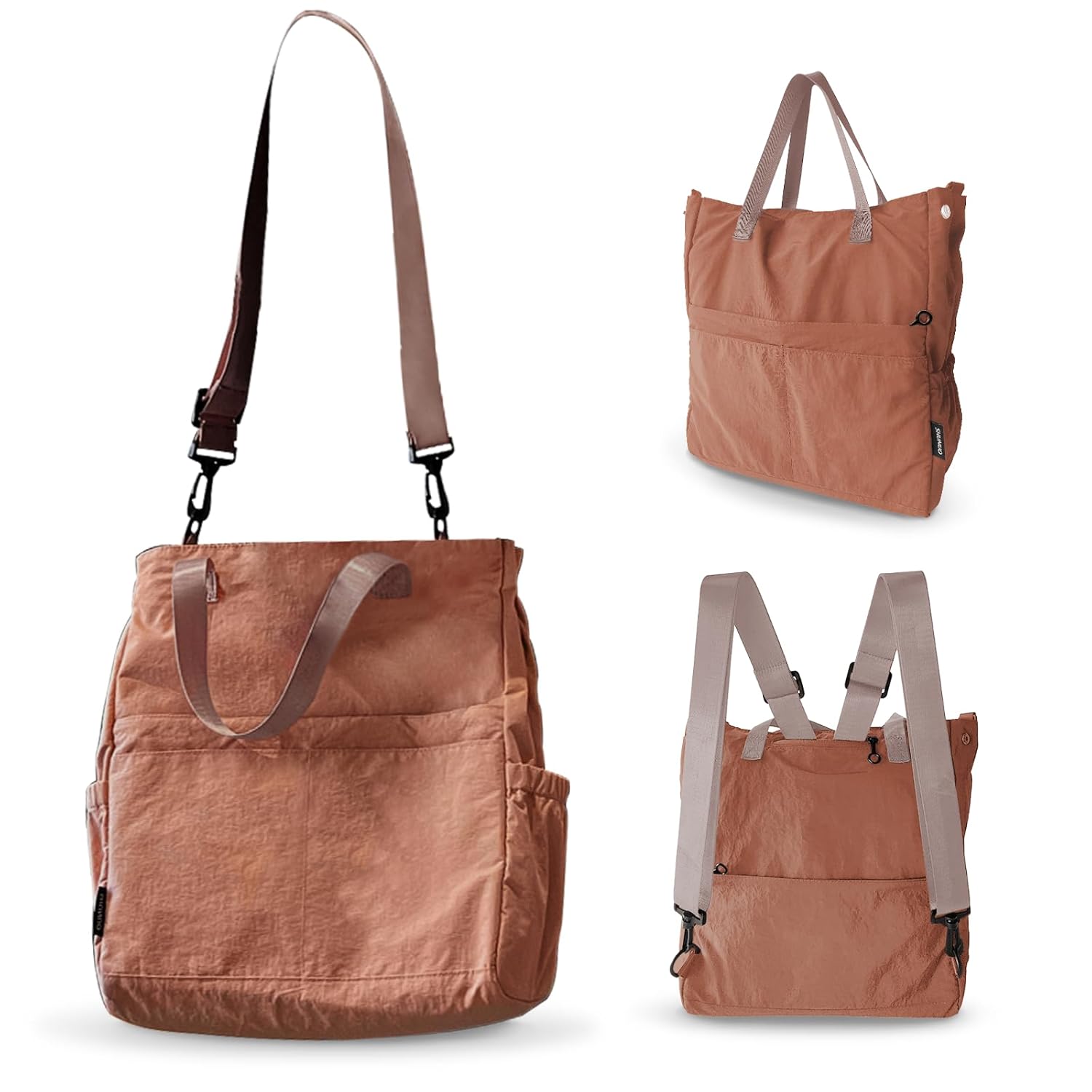 Bolsa tiracolo feminina de viagem com compartimento para laptop e academia, bolsas de ombro, caminhadas, trabalho, Rosa empoeirada, carry on, Bolsa de viagem 3 em 1: mochila,…