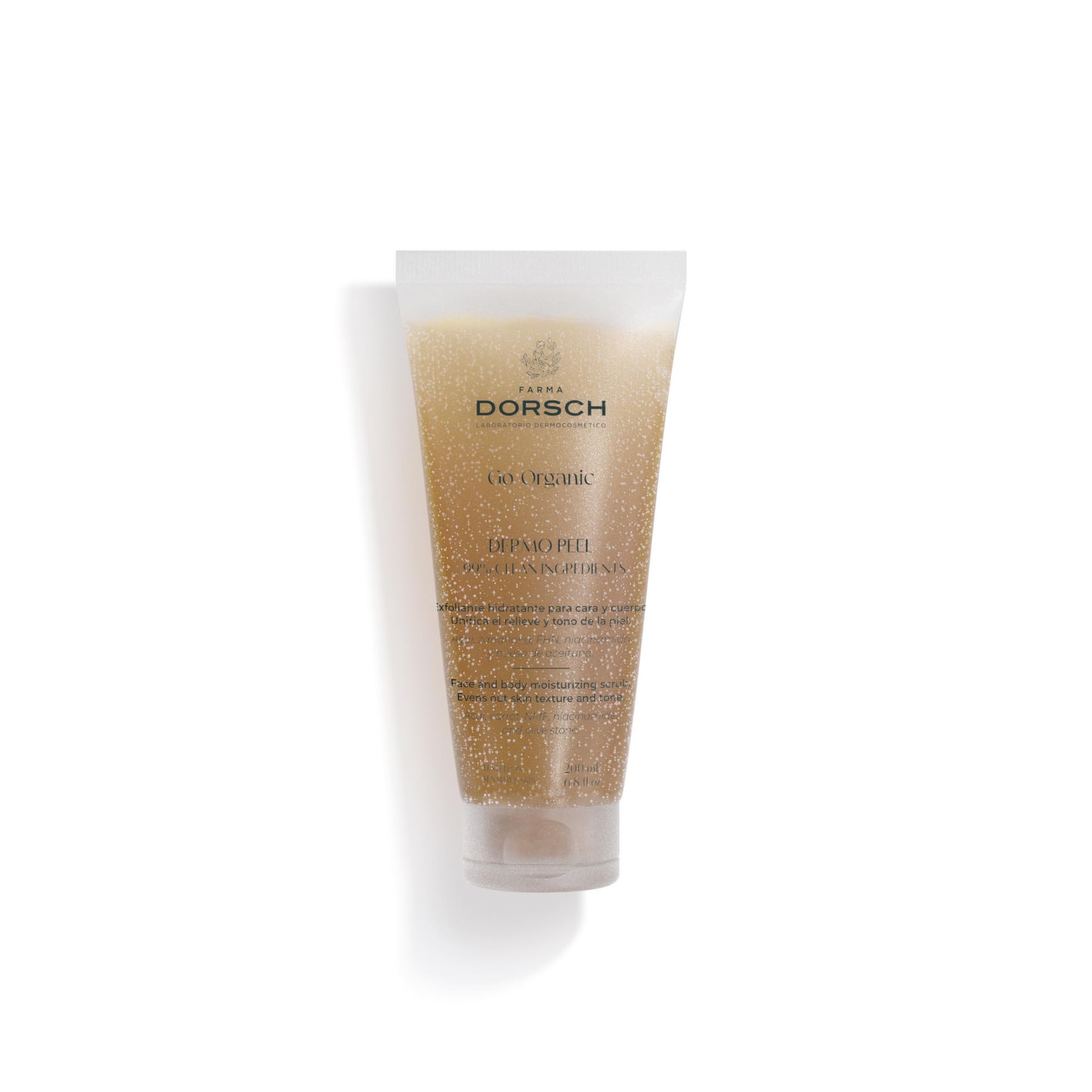 Dermo Peel Face and body Moisturizing Cleanser Scrub - Face & Body Scrub for Women & Men - Moisturizing Organic Facial Scrub - Gel with Biodegradable Microspheres - Clean Beauty - 200ml