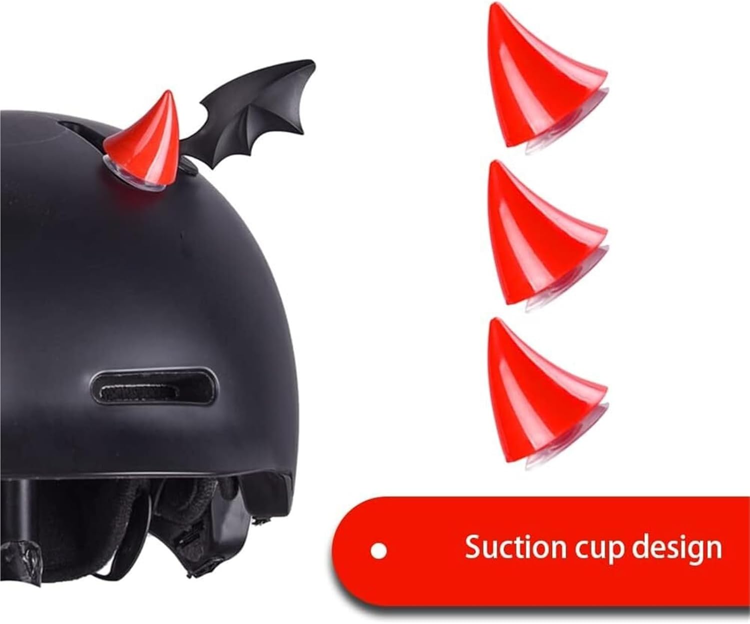4 PCS Motorcycle Helmet Devil Horns, Suction Cup Mount Accessories for Bikes & E-Bikes, Universal Fit Durability Helmet Decorations