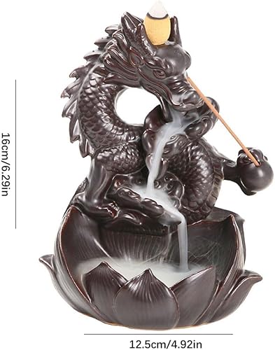 Miniatura 2 de Soporte de incienso de reflujo Dragón Artesanías creativas Arcilla morada Quemador de incienso de cerámica de reflujo para decoración de interiores