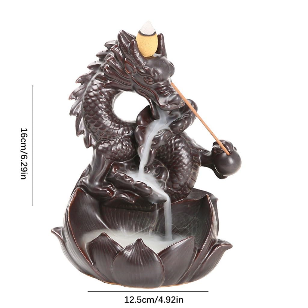 Bruciatore Di Incenso Drago Artigianato creativo Argilla Viola Ceramica Riflusso bruciatore di incenso Casa decorazione interna aromaterapia Legno di sandalo Incensore