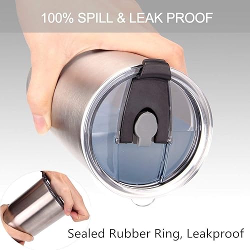 Miniatura 5 de Tapas abatibles de repuesto para vaso aislado de acero inoxidable, taza de viaje, compatible con YETI Rambler, Ozark Trail, Old Style Rtic y más (20