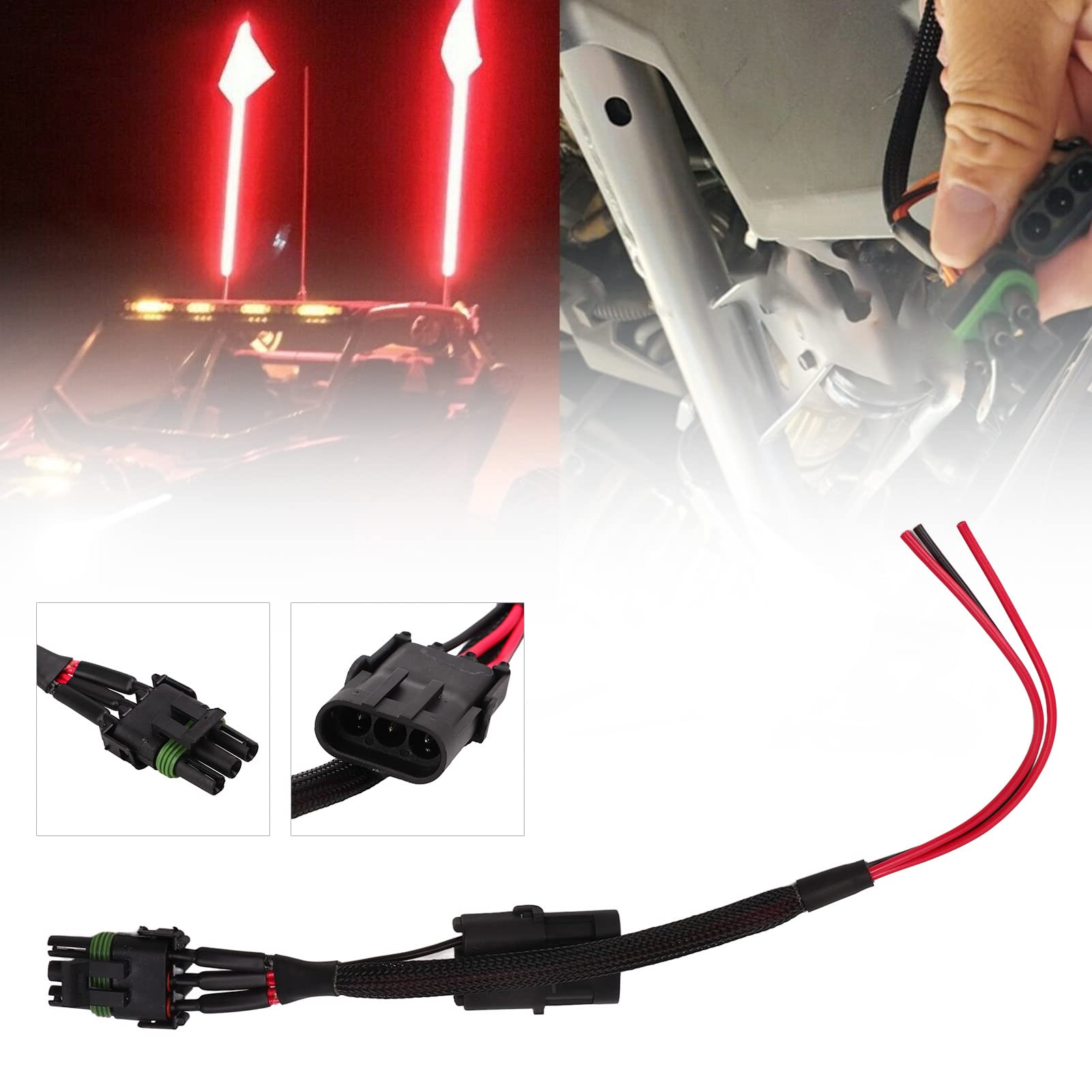 Taillight Wiązka Zasilania dla Can Am Maverick X3 Bicz Hamulca światło Tablicy Rejestracyjnej Wtyczka Zasilania Adapter do Wiązki Przewodów Wymiana Akcesoria UTV