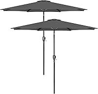 Vista 11 de Simple Deluxe - Paraguas de 9 pies para patio al aire libre, mesa de mercado, para jardín con botón de inclinación y manivela