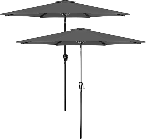 Vista 119 de Simple Deluxe Sombrilla de patio de 9 pies con botón de inclinación/manivela