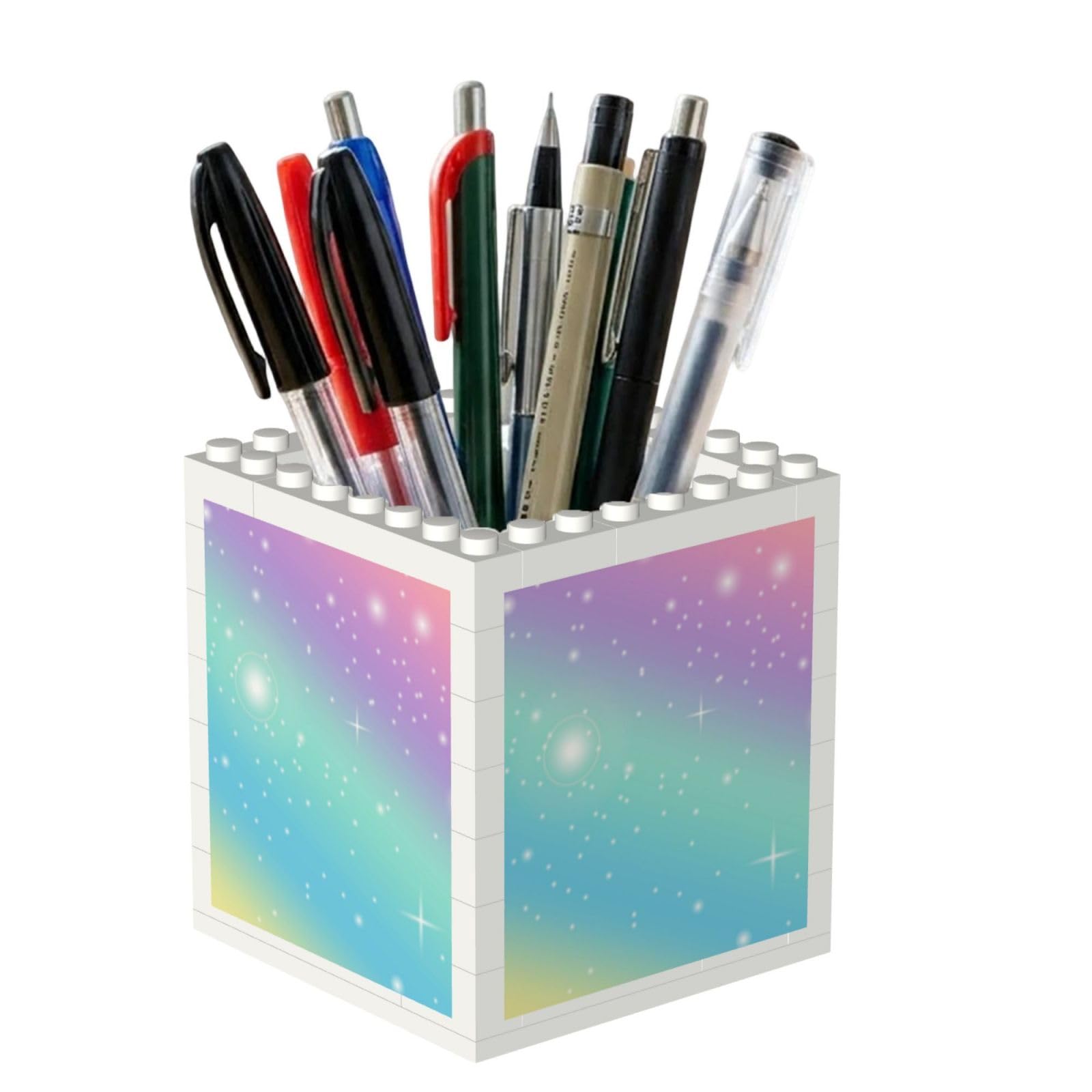 Poadnly Rainbow Pastel, Pen Pot Pencil Holder for Office Home School, Compact Desk Organiser for Office Stationery