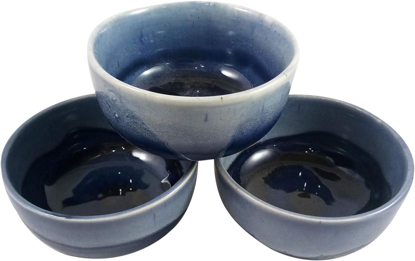 Handicraft Ceramic Serving Bowl Set of 3 Mixing Bowls Fruit Bowl Snack Bowl, 350 ml. Best Gifting Made By Awarded Indian Artisan