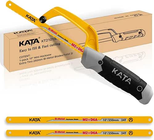 KATA Mini Hacksaw for Metal Cutting, Compact Hand Hack Saw