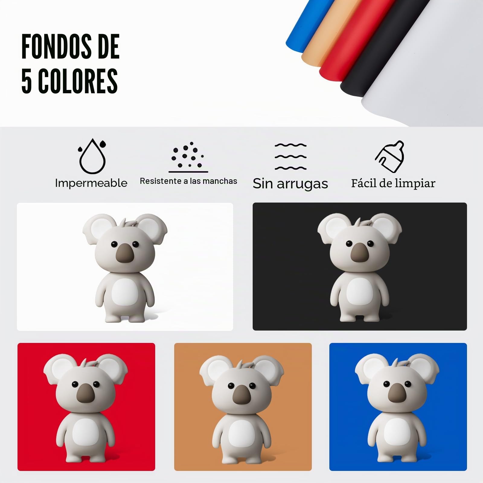 VEVOR Caja de Luz para Estudio Fotográfico 100x100 cm 5600K Caja de Fotos para Fotografía 210 Luces Led 5 Fondos Adaptador de Corriente Piezas de Esquina de Tela Suave CRI ≥95 para Fotografía